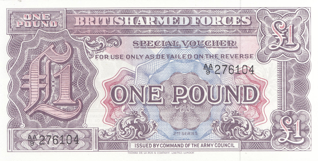 ONE POUND BANKNOTE BRITISH MILITARY REF 1132 - World Banknotes - Cambridgeshire Coins