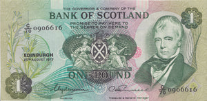 ONE POUND SCOTTISH BANKNOTE REF SCOT-21 - SCOTTISH BANKNOTES - Cambridgeshire Coins