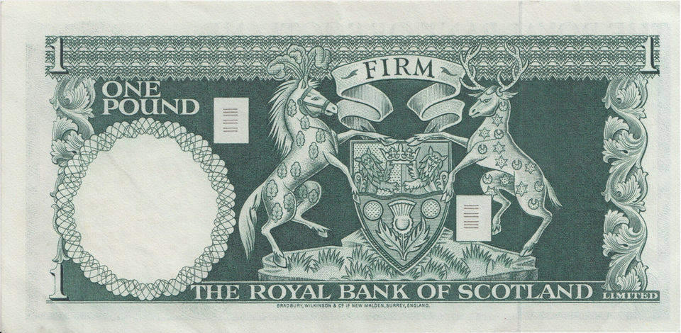 ONE POUND SCOTTISH BANKNOTE REF SCOT-32 - SCOTTISH BANKNOTES - Cambridgeshire Coins