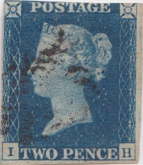 TWO PENNY BLUE STAMP 4 MARGINS VICTORIAN SG 5 REF 3